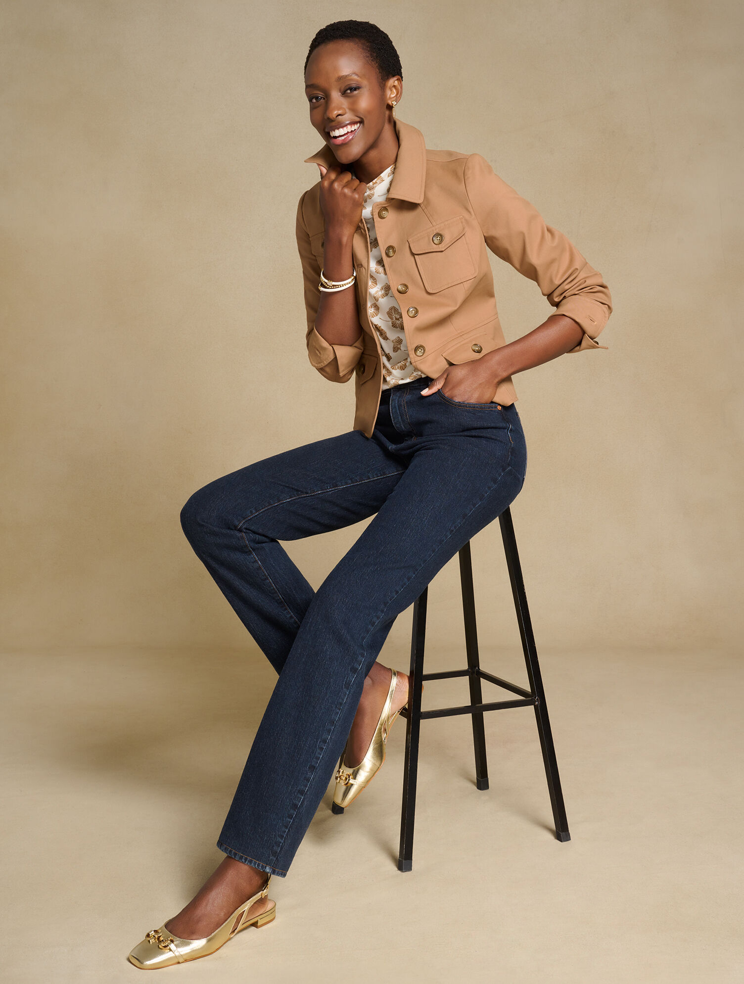 Sutton Link Slingback Metallic Nappa Flats | Talbots