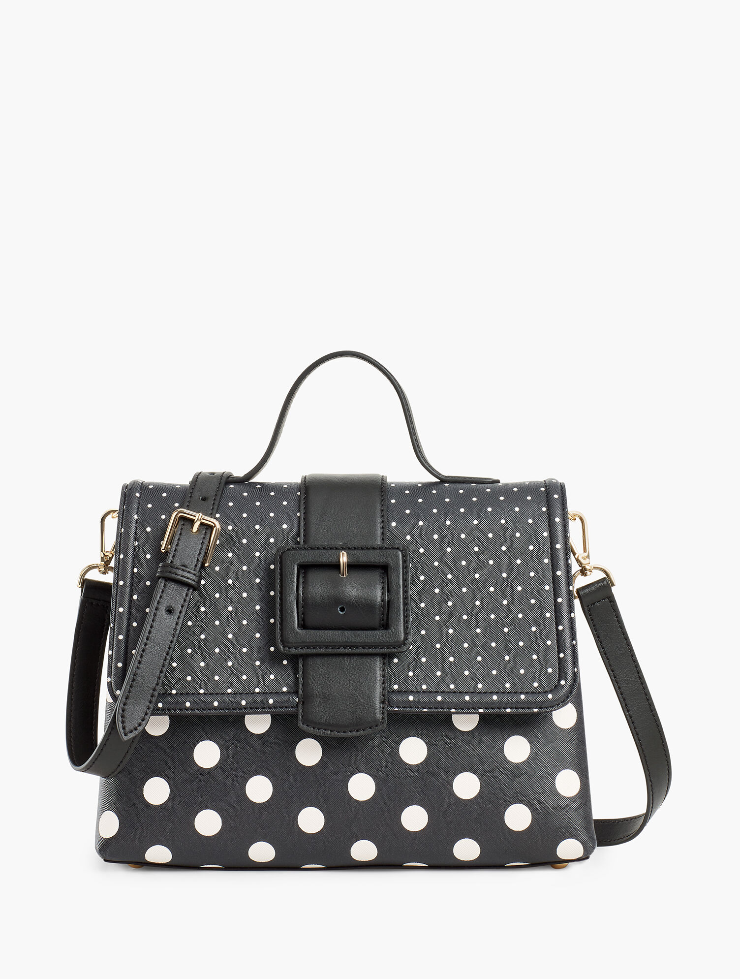 Dot Top Handle Saffiano Bag