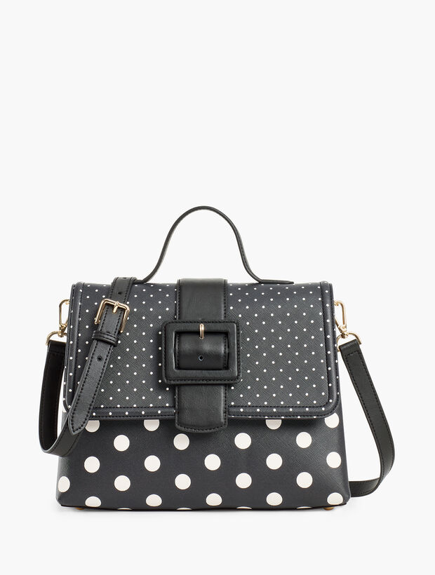 Dot Top Handle Saffiano Bag