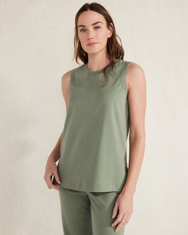 Organic Cotton Interlock Sleeveless Tunic