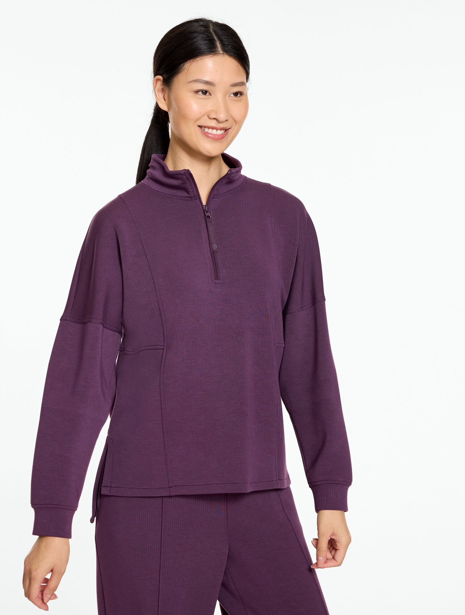AirKnit Stretch Ribbed Half-Zip Pullover