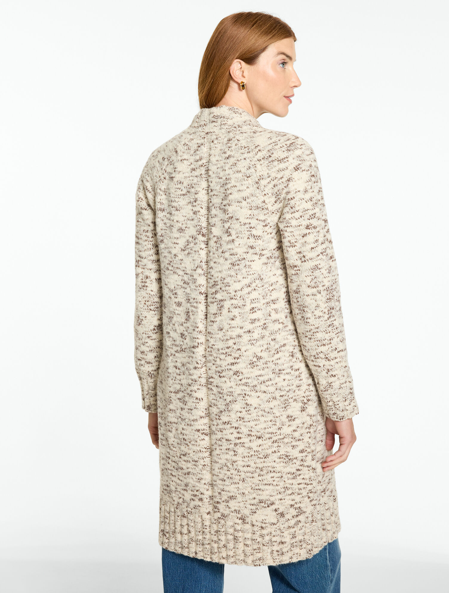 Marled Open Front Duster Cardigan