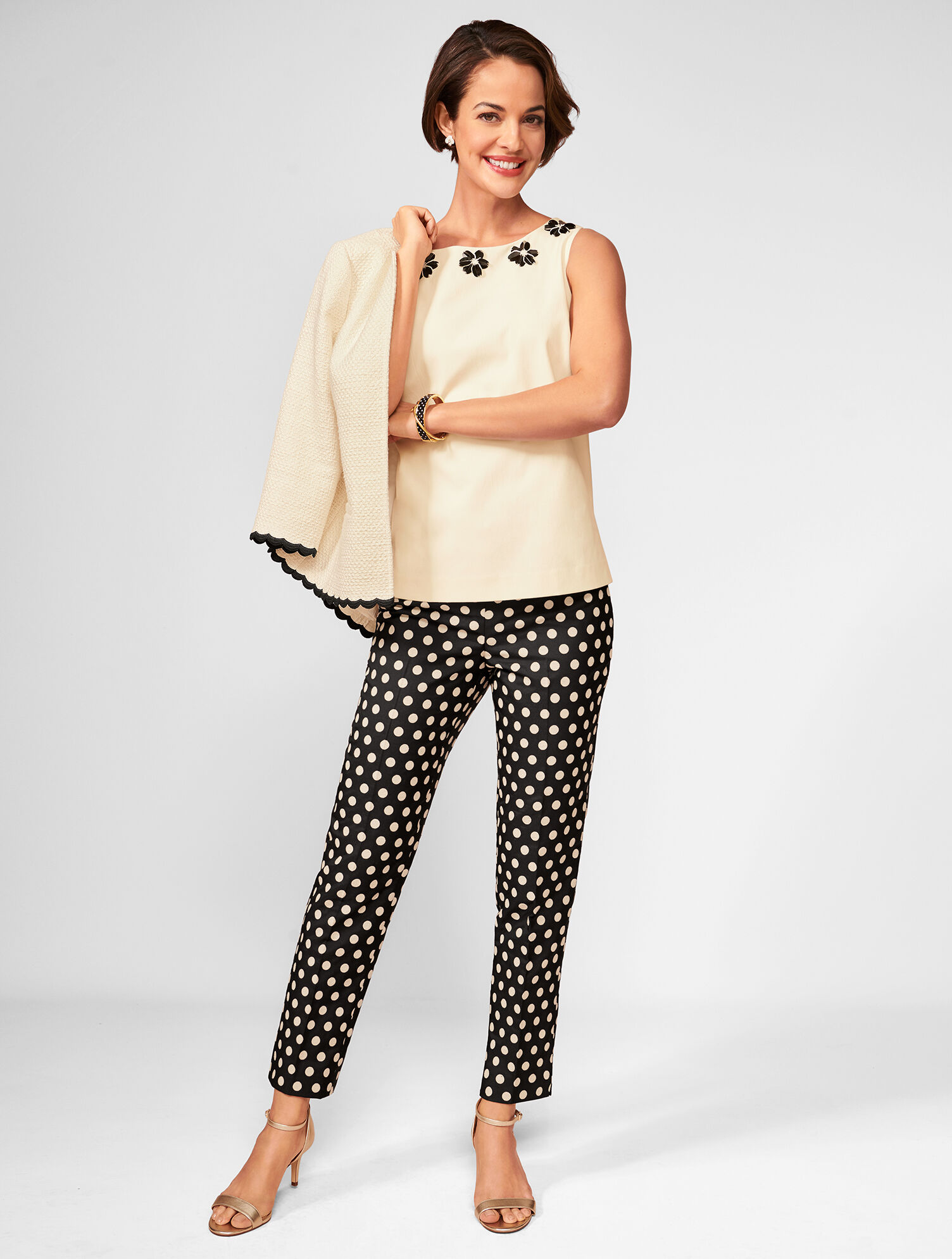 Dot Jacquard Talbots Chatham Ankle Pants