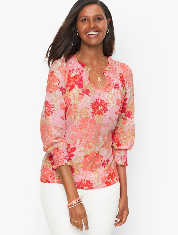 Smocked Blouse - Floral