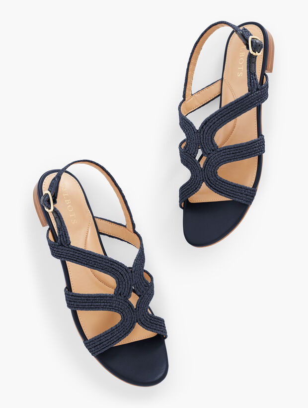 Keri Wrapped Raffia Flat Sandals | Talbots