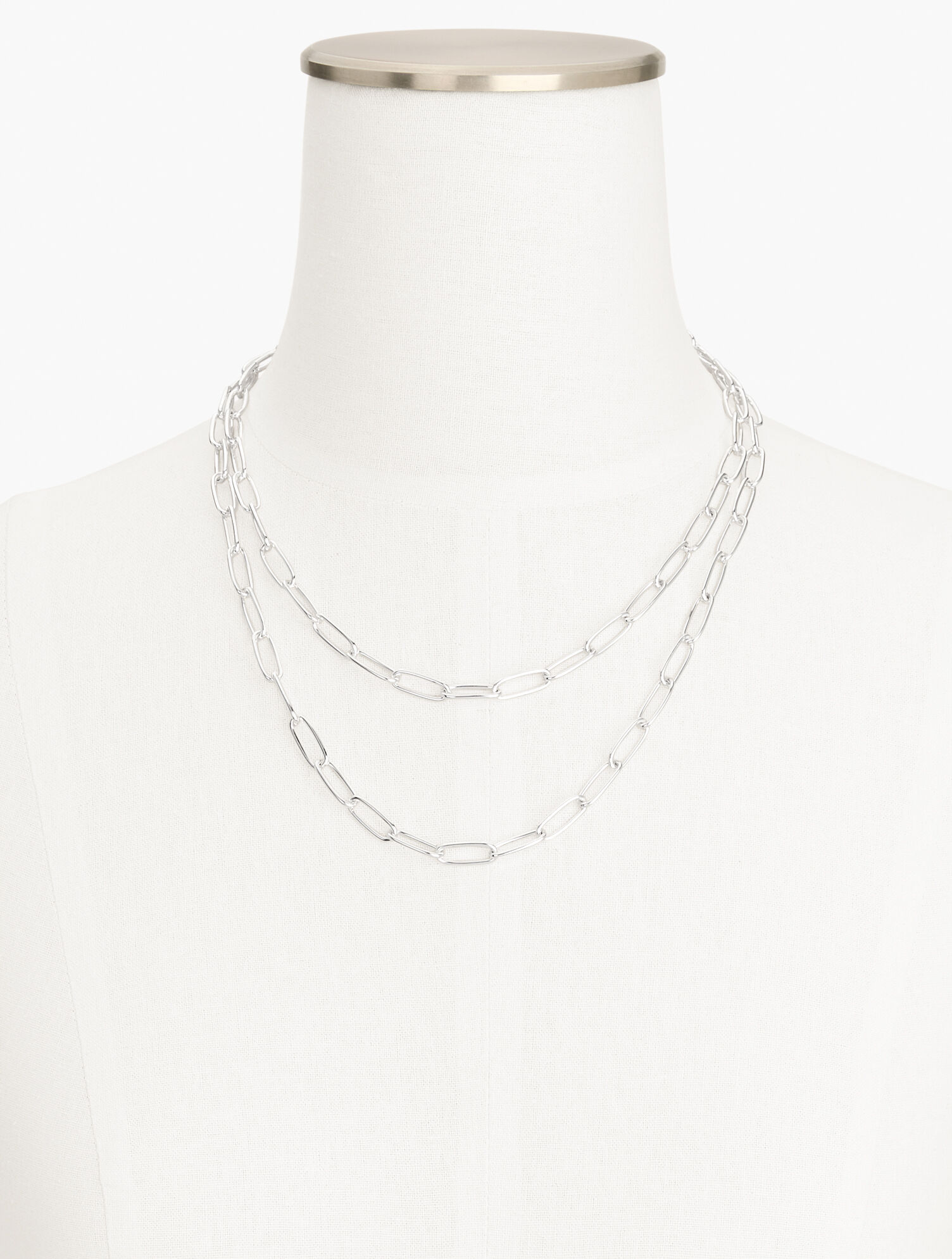Layered Paperclip Link Necklace