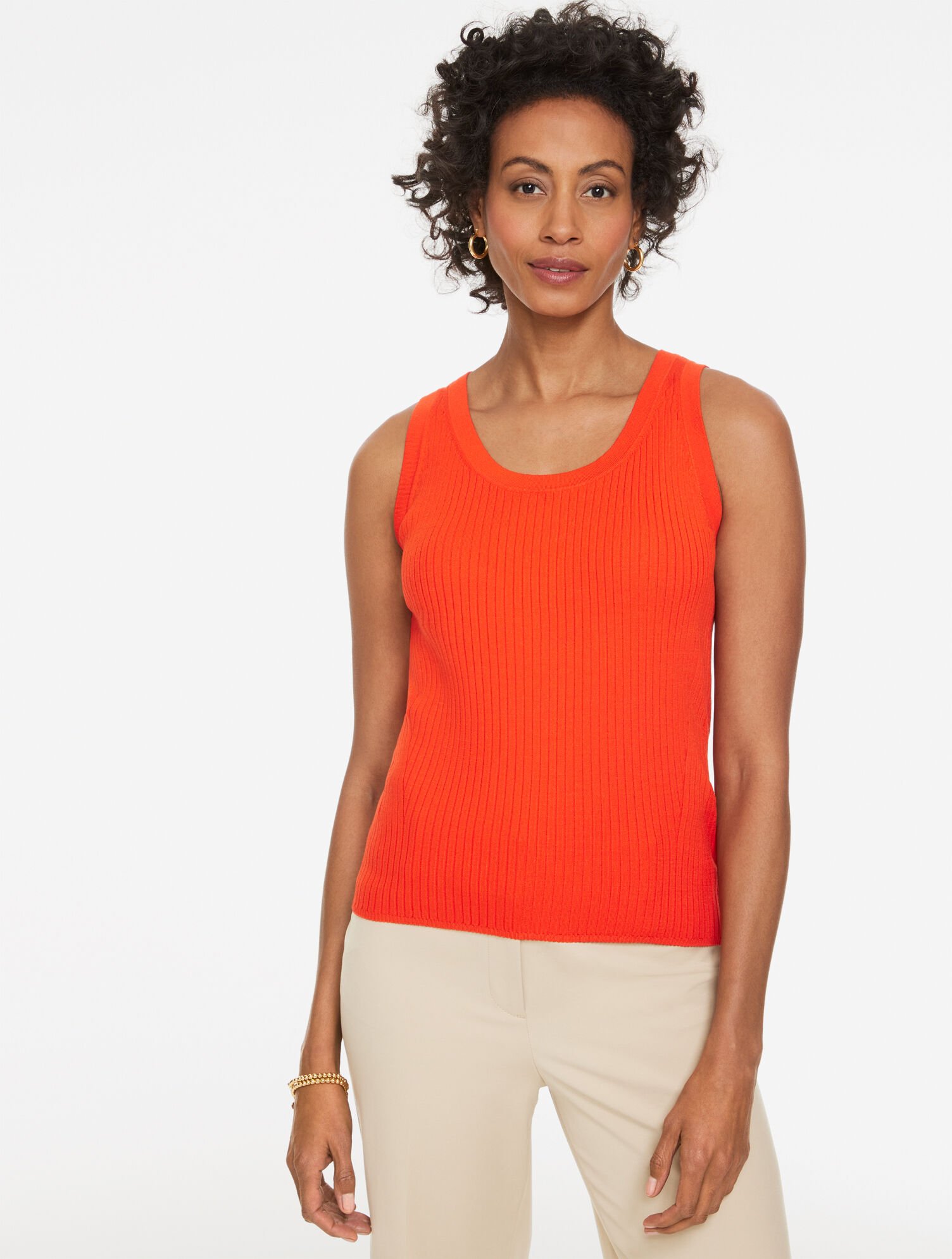 Ribbed Scoop Neck  Tank