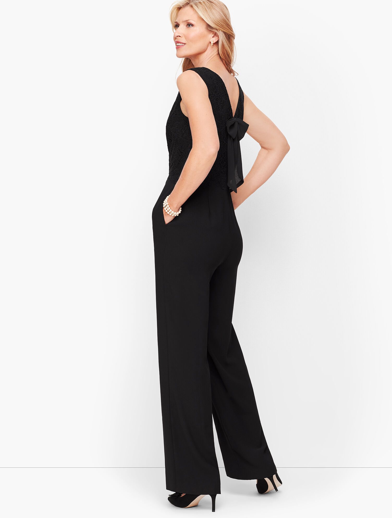 Crepe Lace Jumpsuit Talbots