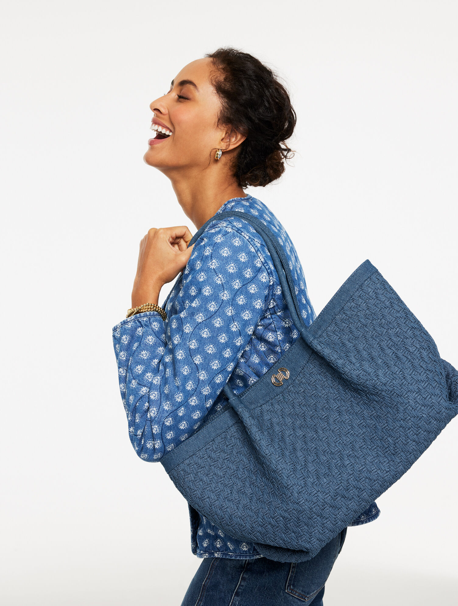 Katharine Woven Denim Tote | Talbots