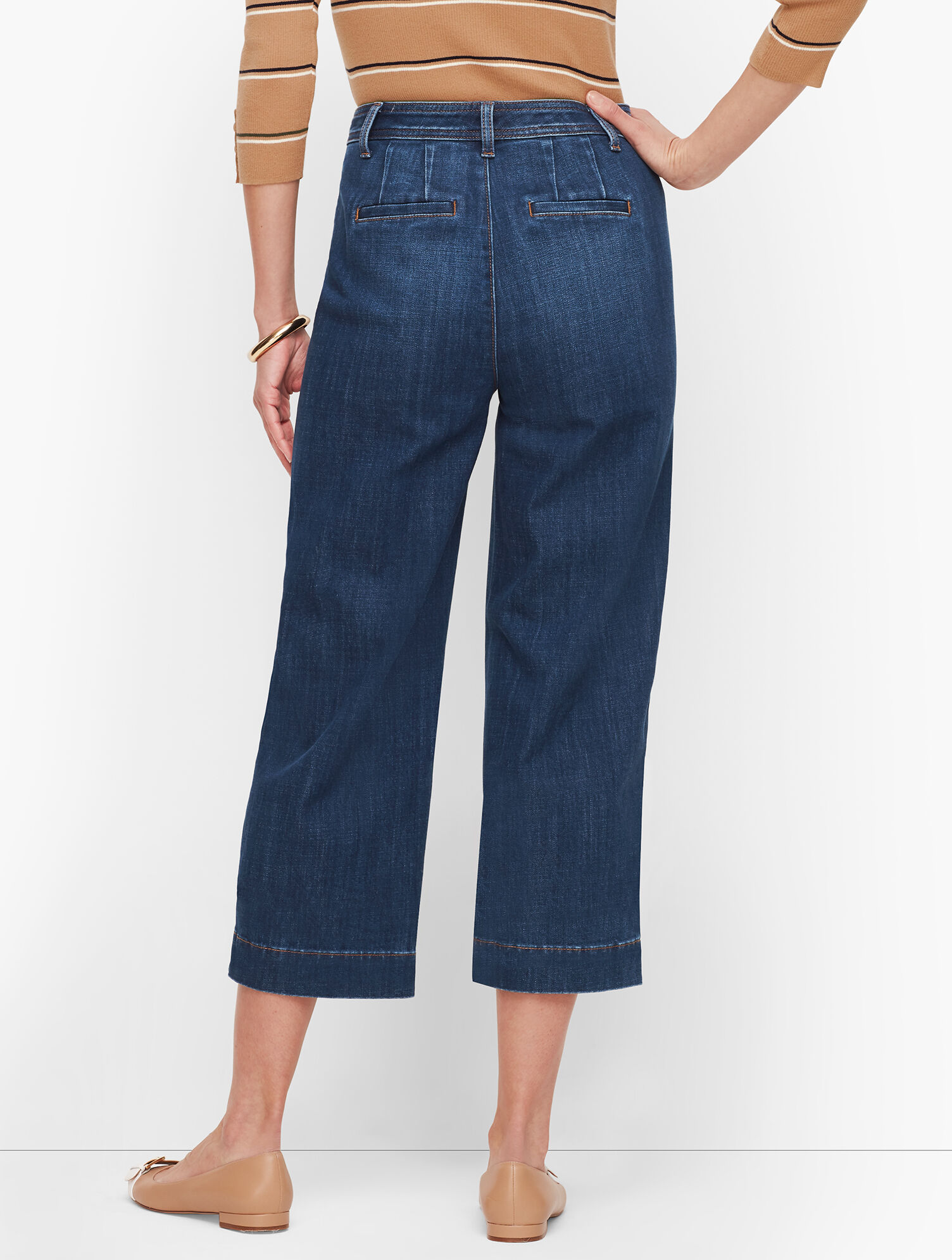 Wide Leg Crop Jeans - Comet Wash