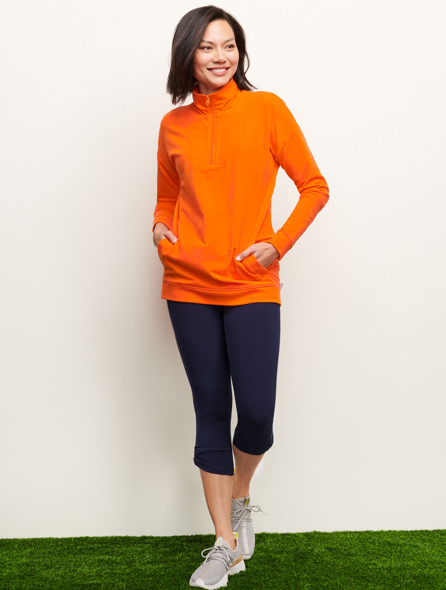 Soft Wash Terry Half Zip Pullover Talbots