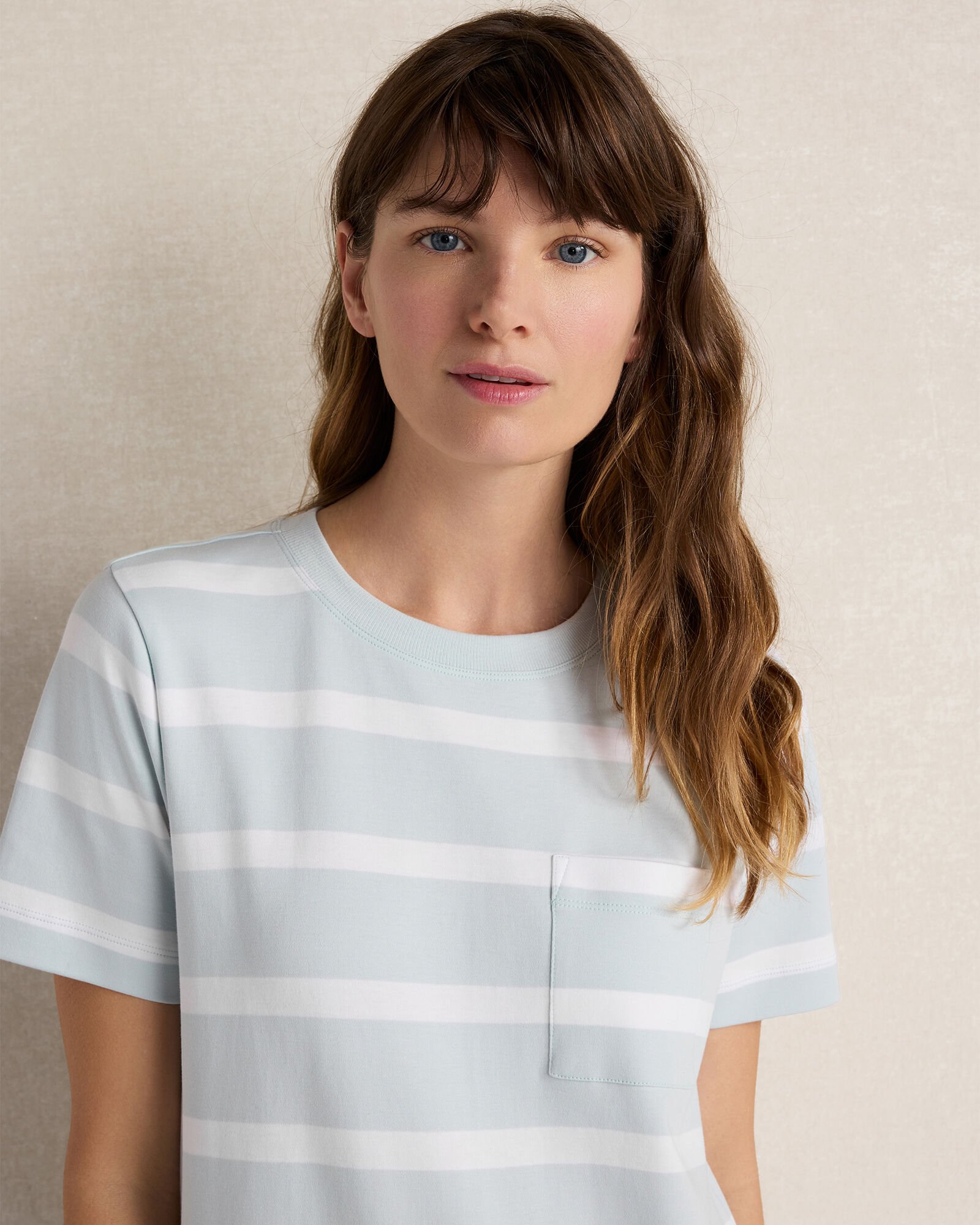 Organic Cotton Interlock Striped Short Sleeve Dress