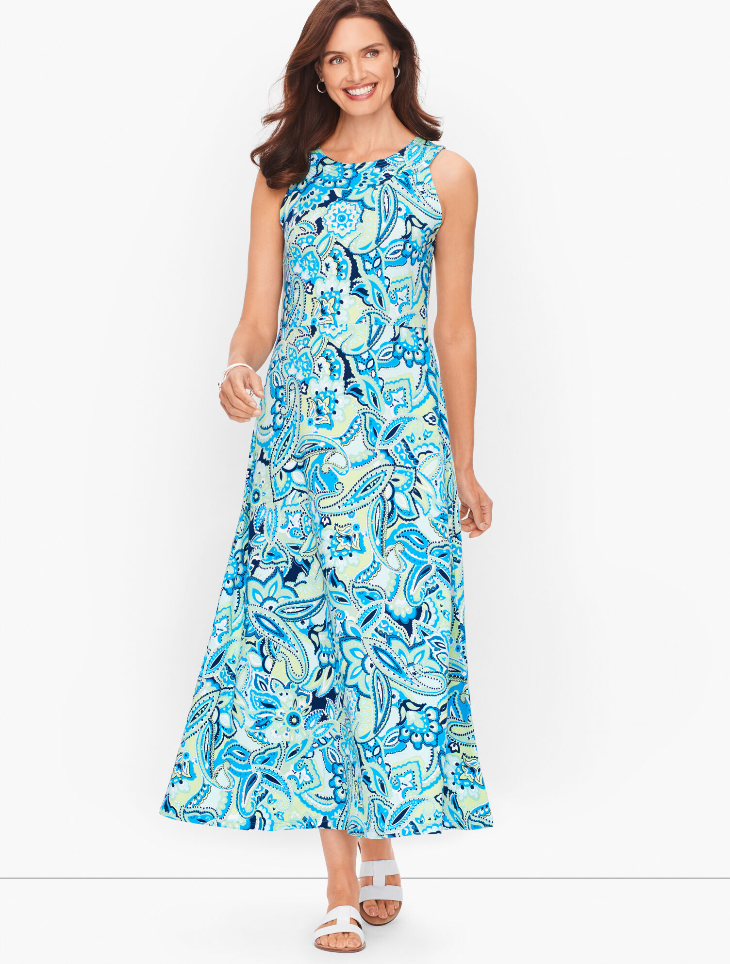 Paisley Cotton Blend Maxi Dress | Talbots