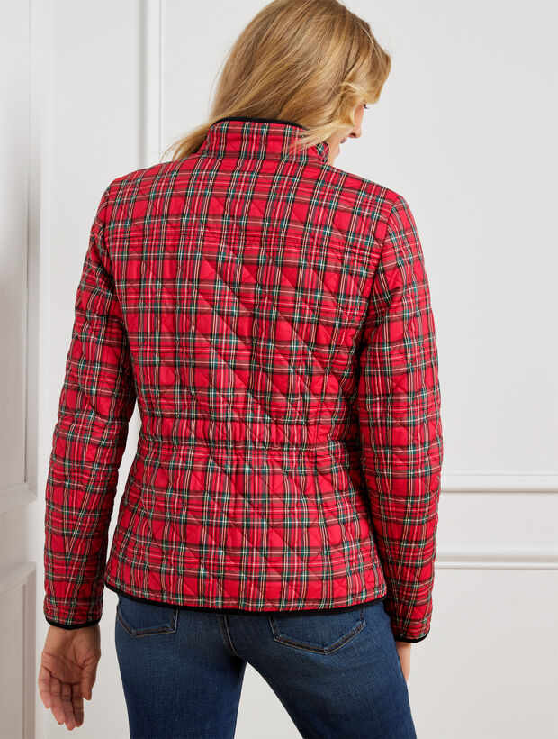 Quilted Jacket Apple Cider Plaid Talbots