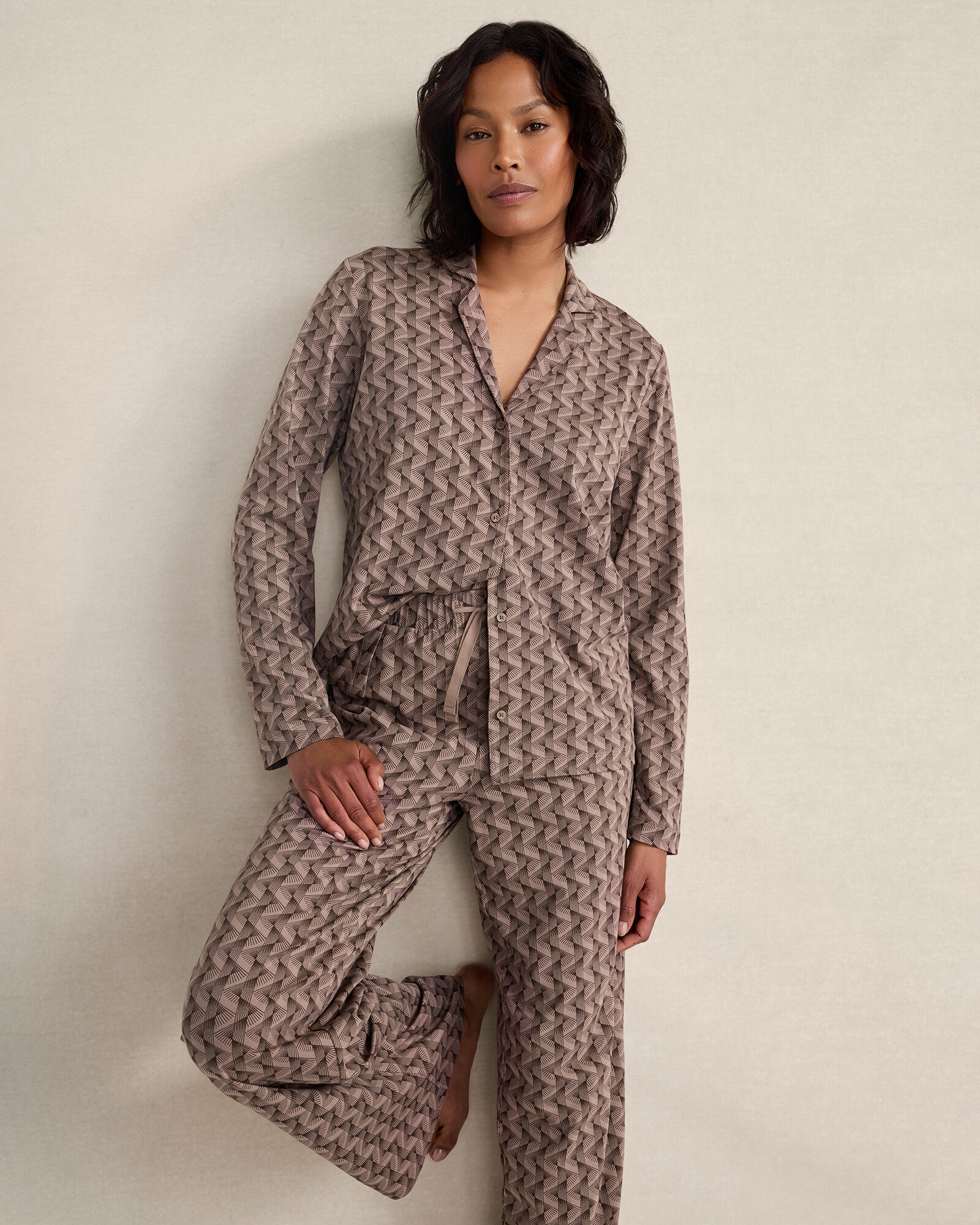 Organic Cotton Jersey Deco Print Pajama Set Haven Well Within