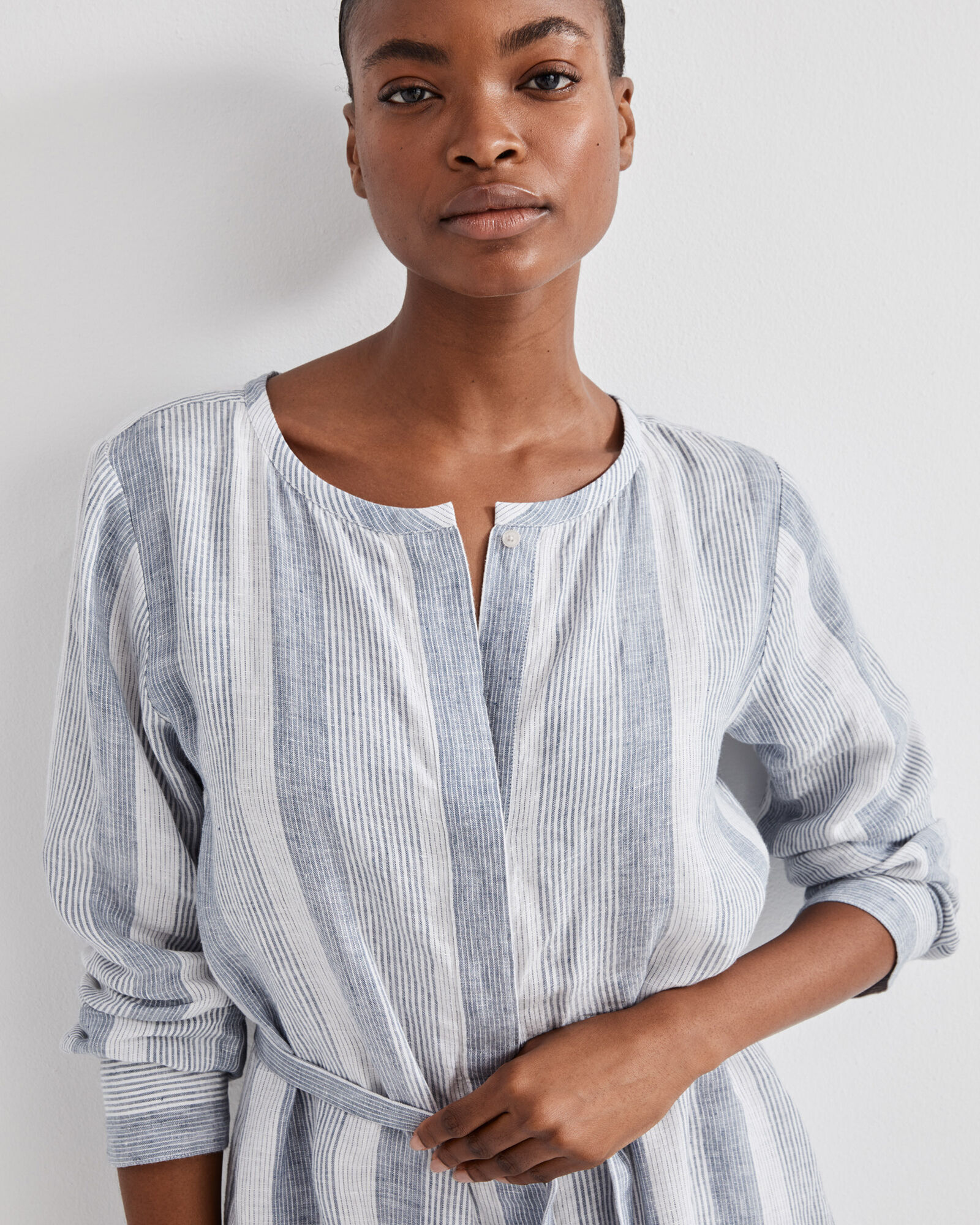 Linen Ombr Stripe Shirt Dress | Haven Well Within