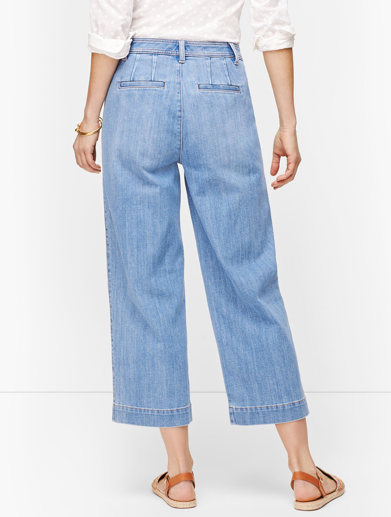 Wide Leg Crop Jeans - Tilden Wash