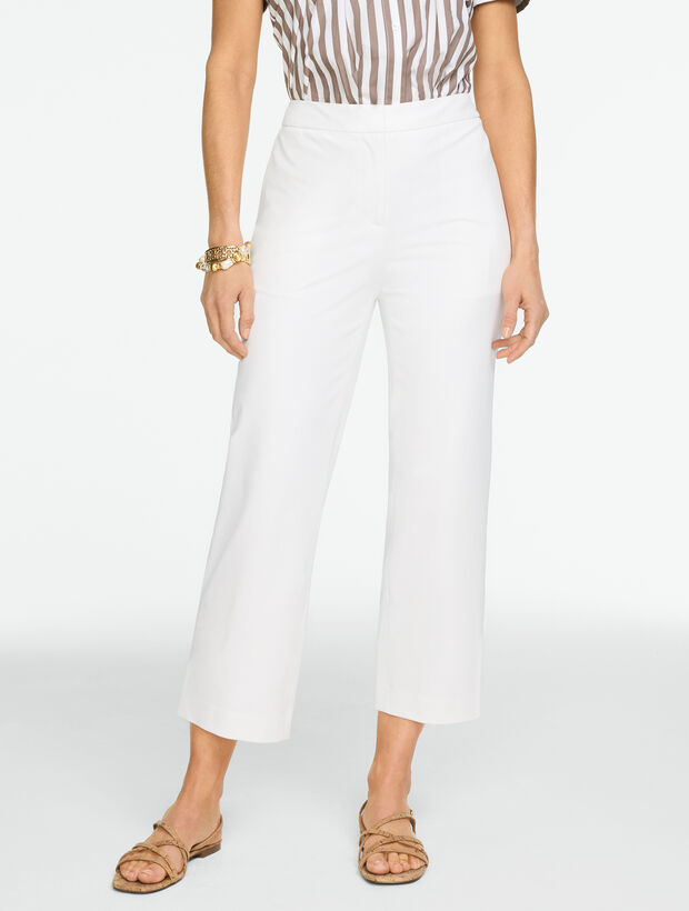 Straight Ankle Cotton Bi-Stretch Pants
