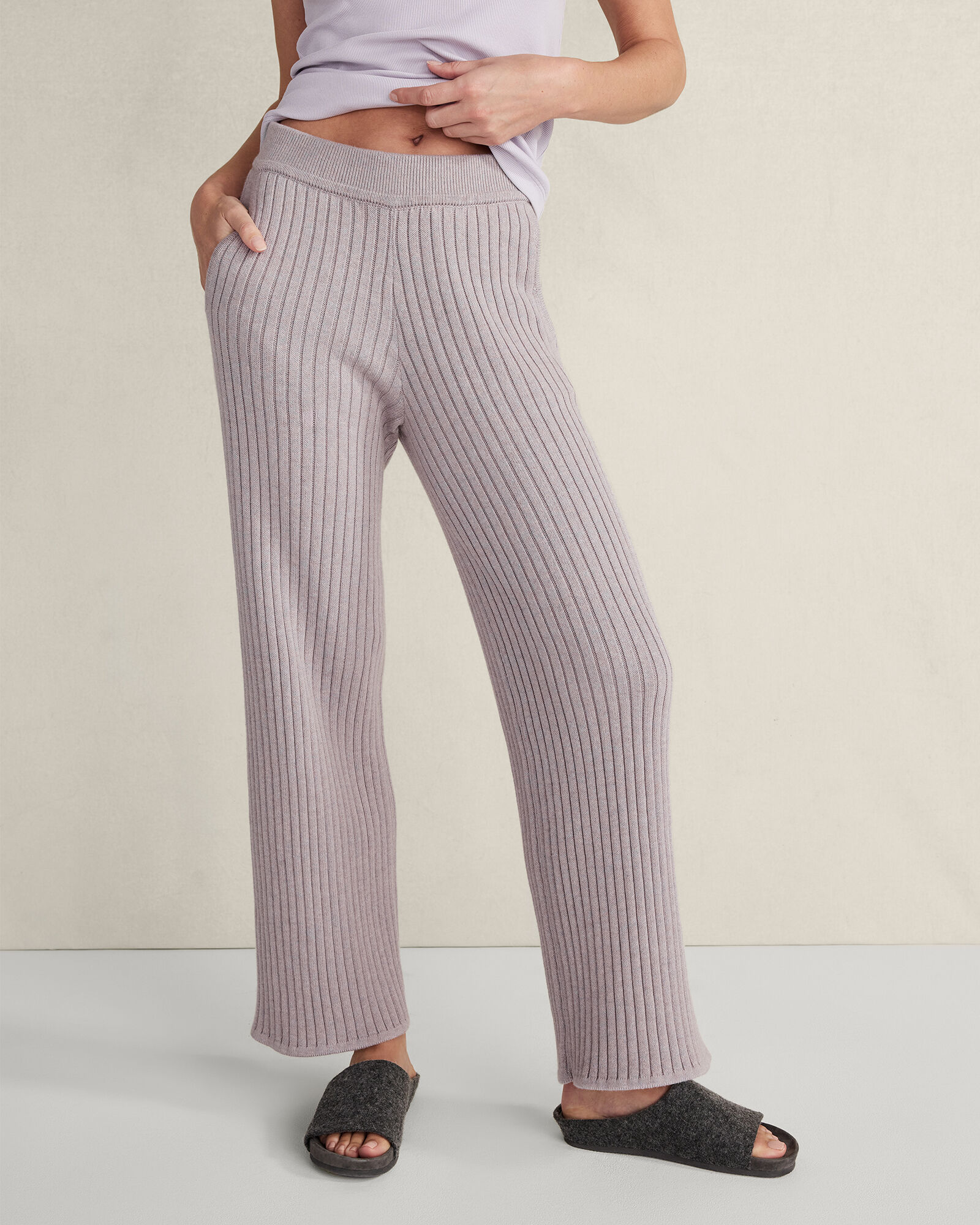 Cotton Cashmere Rib-Knit Pants | Haven Well Within