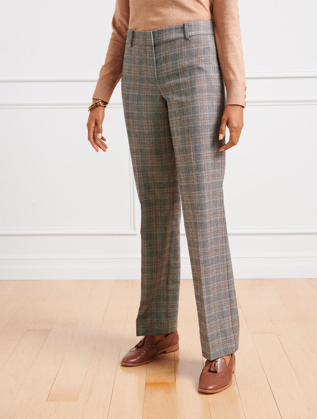 Wool Wide Leg Pants - Countryside Plaid