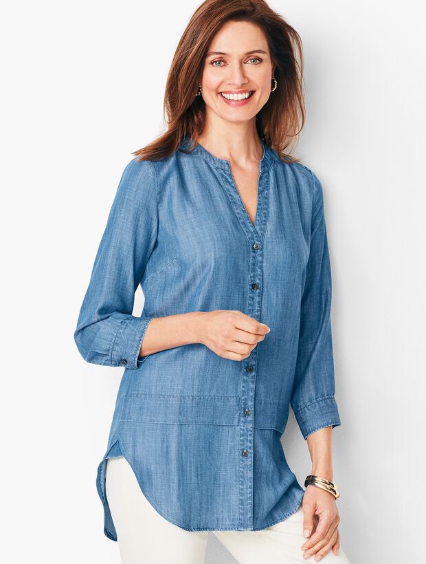 Tencel&reg; Split-Neck Tunic