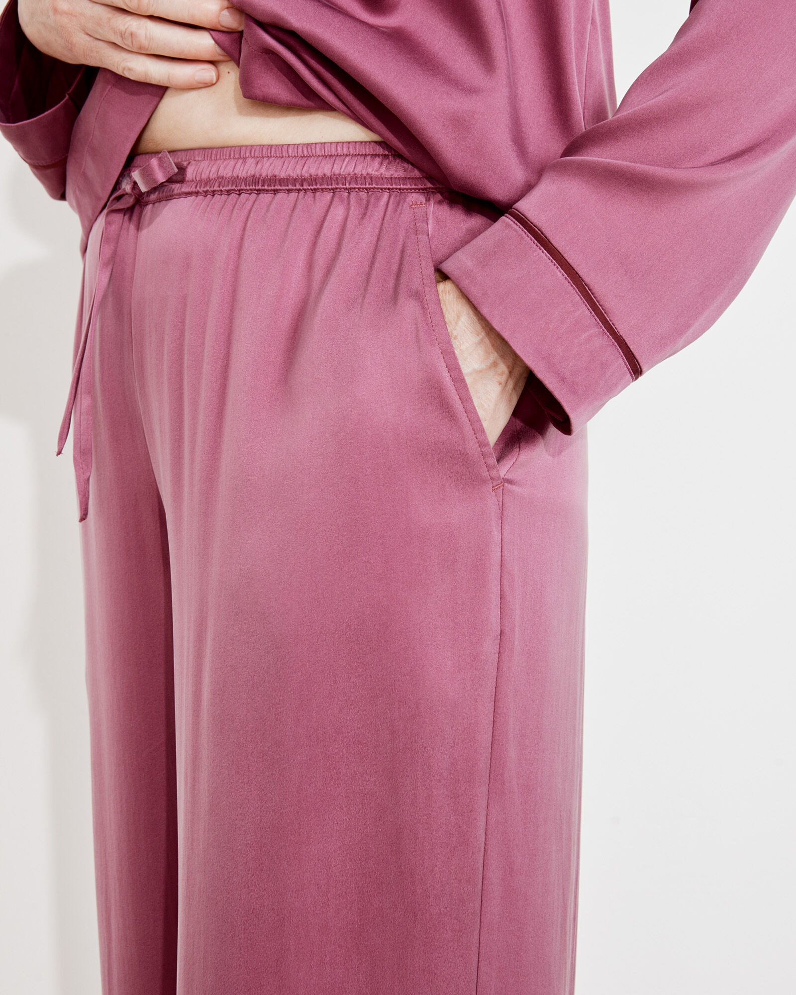 Washable Silk Drawstring Pants