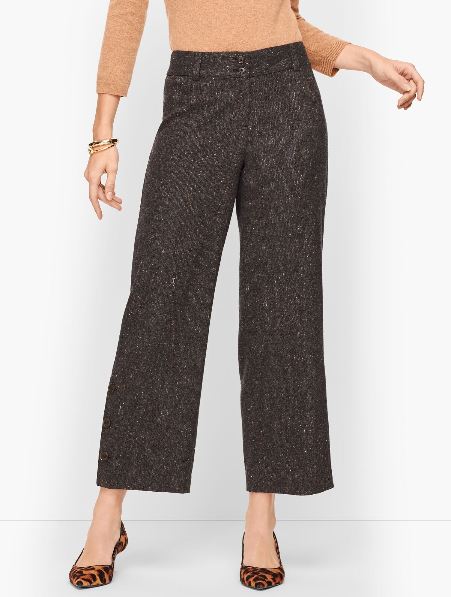 Wool Wide Leg Crop Pants | Talbots