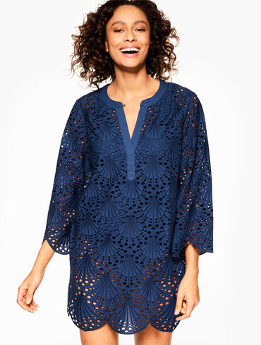 Eyelet Lace Shell Cover-Up Dress