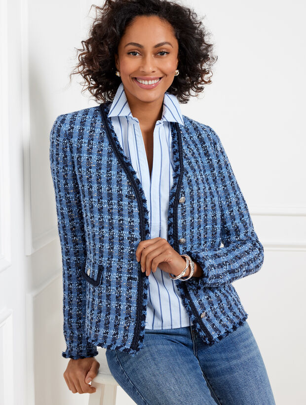 Exquisite Tweed Braid Trim Jacket