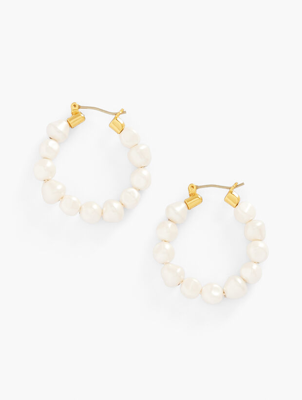 Fresh Pearl Hoop Earrings Talbots
