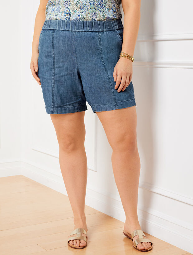 Pull-On Shorts - Chambray - 6&rdquo;