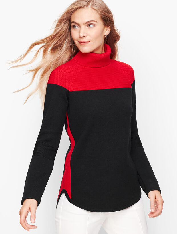 Talbots Colorblock Colorblock Turtleneck Sweater | Talbots