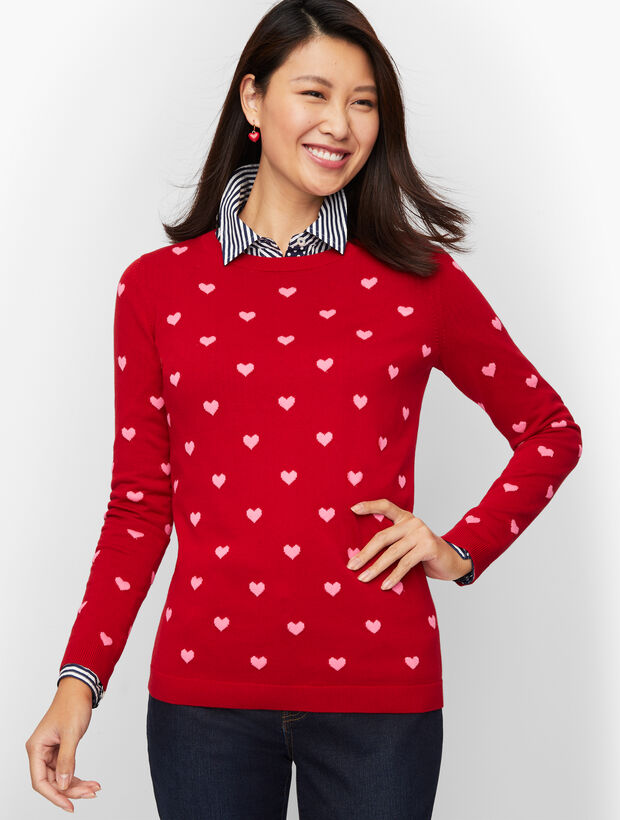 Crewneck Sweater Hearts Talbots