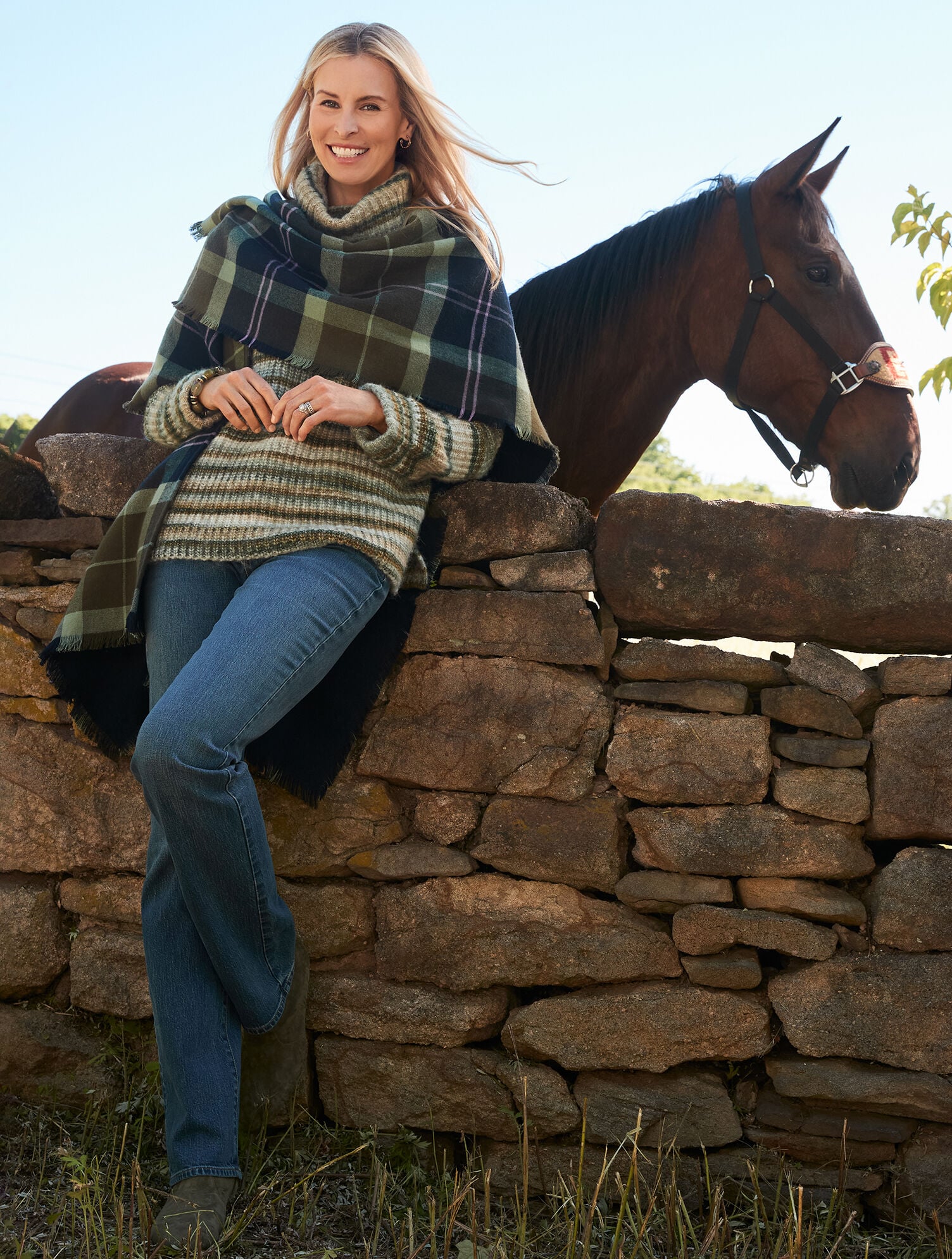 Cable Knit Turtleneck Sweater - Space Dyed - thumbnail 3