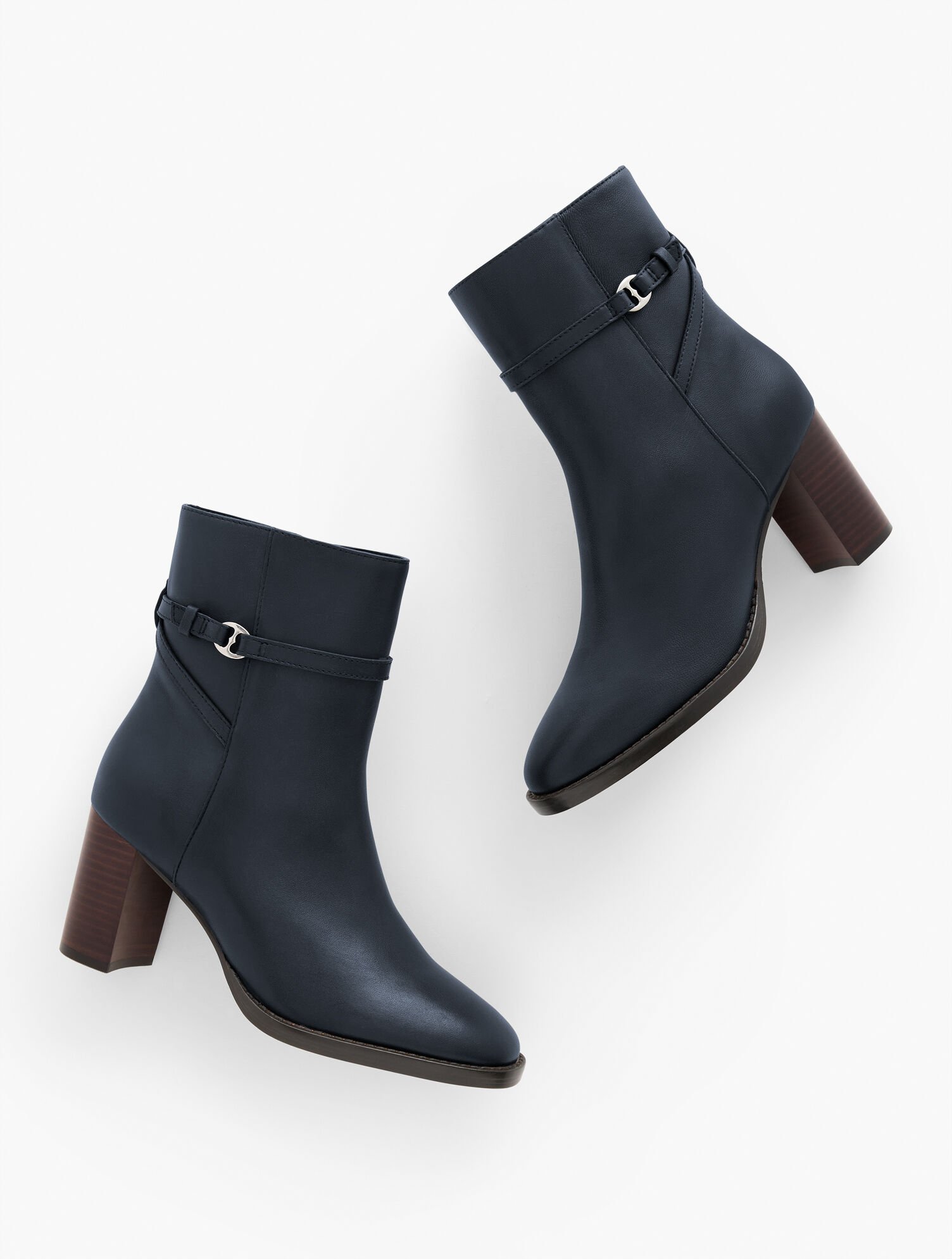 Claudette Nappa Block Heel Ankle Boots