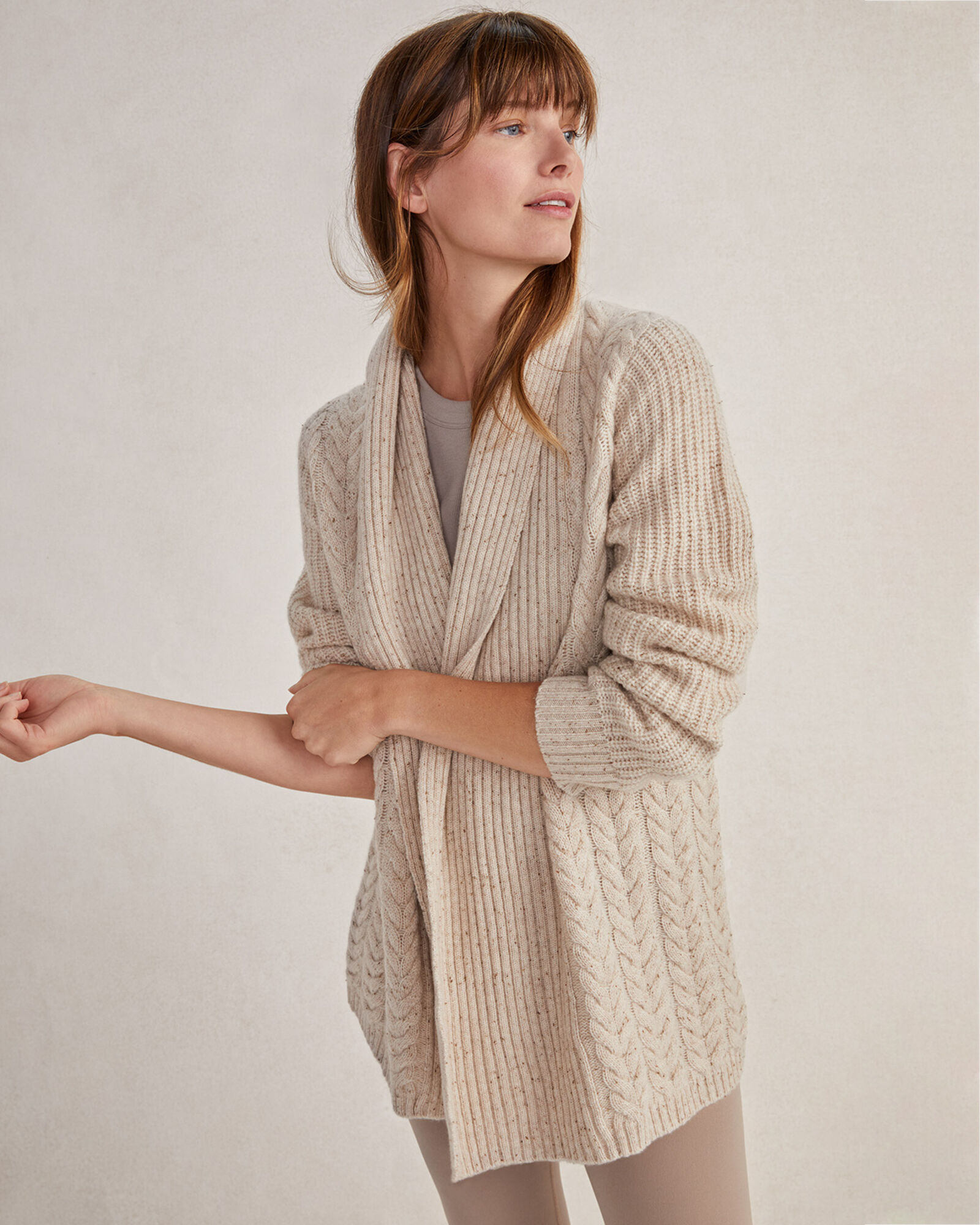 Cashmere Textured Flyaway Cardigan