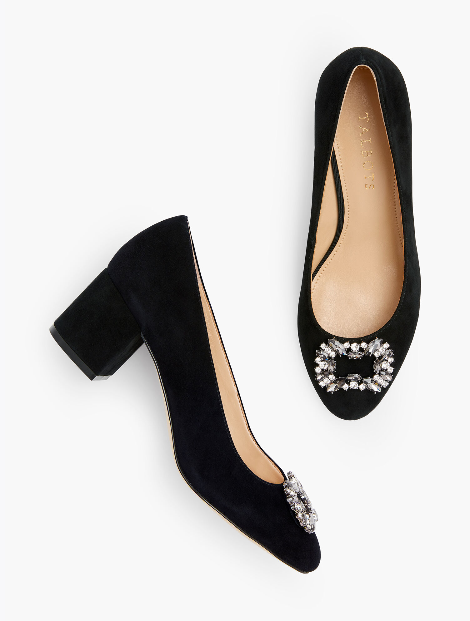 Isa Block Heel Pumps - Embellished
