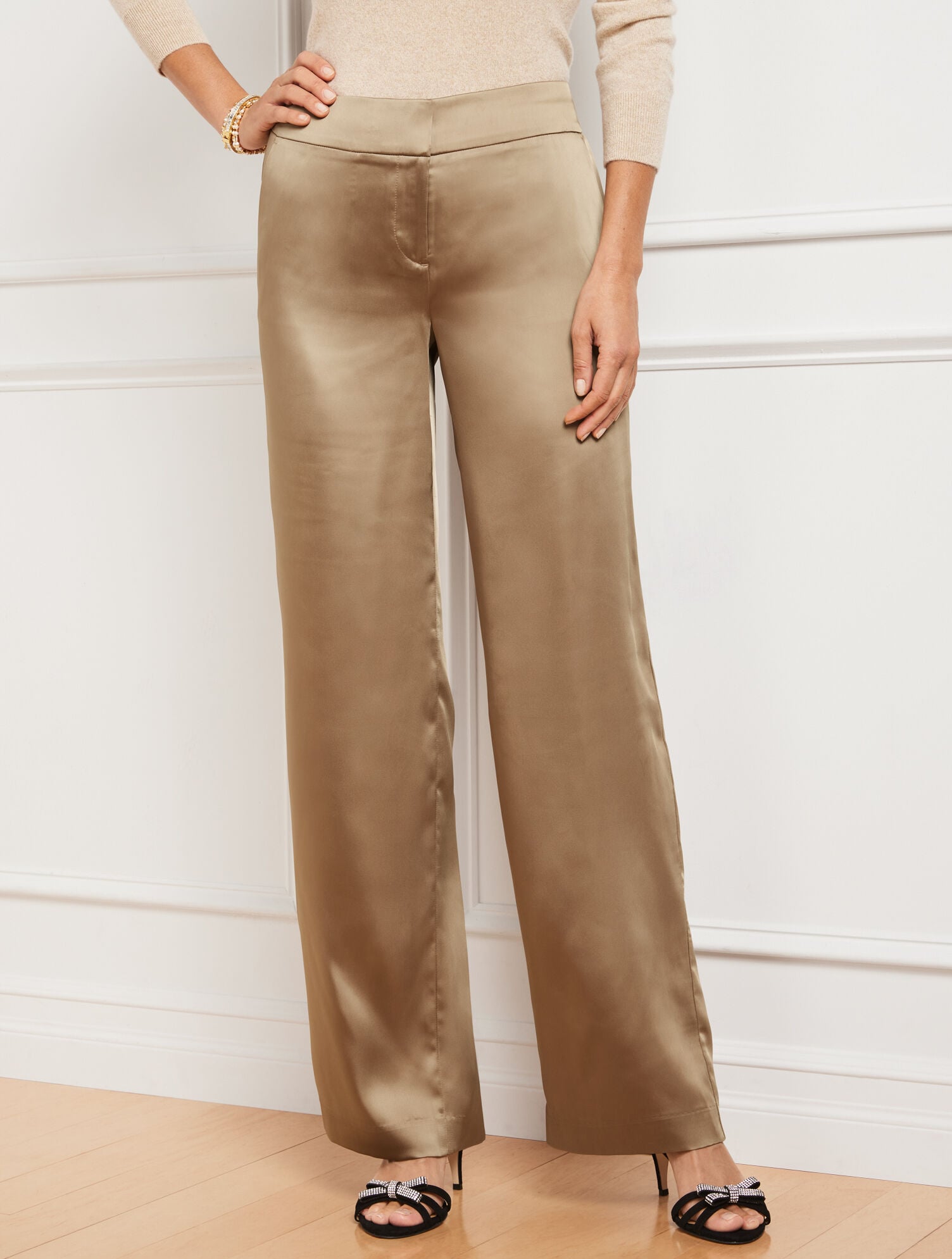Satin Wide Leg Pants | Talbots Satin Wide Leg Pants | Talbots