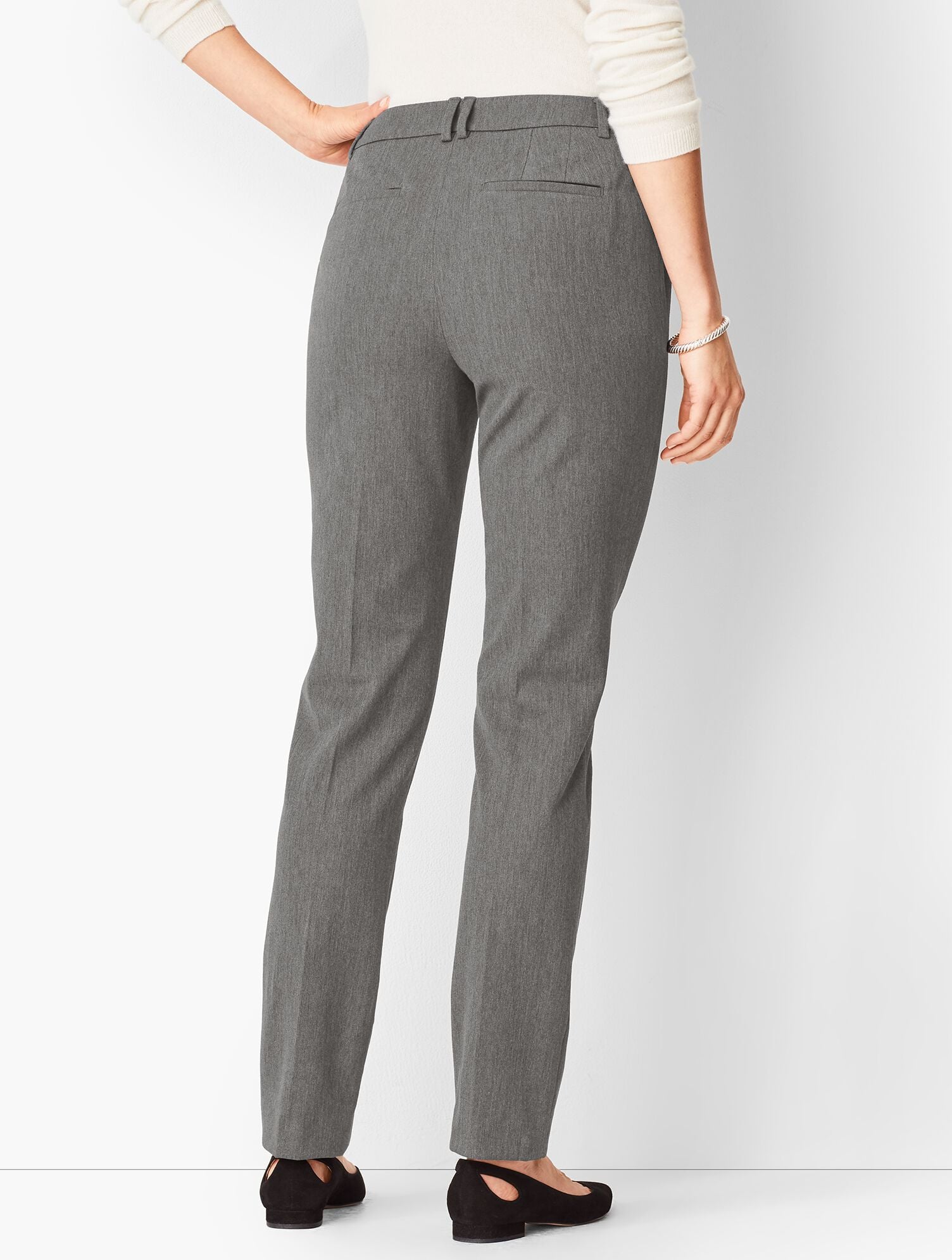 Bi-Stretch High-Waist Straight-Leg Pants - Melange | Talbots