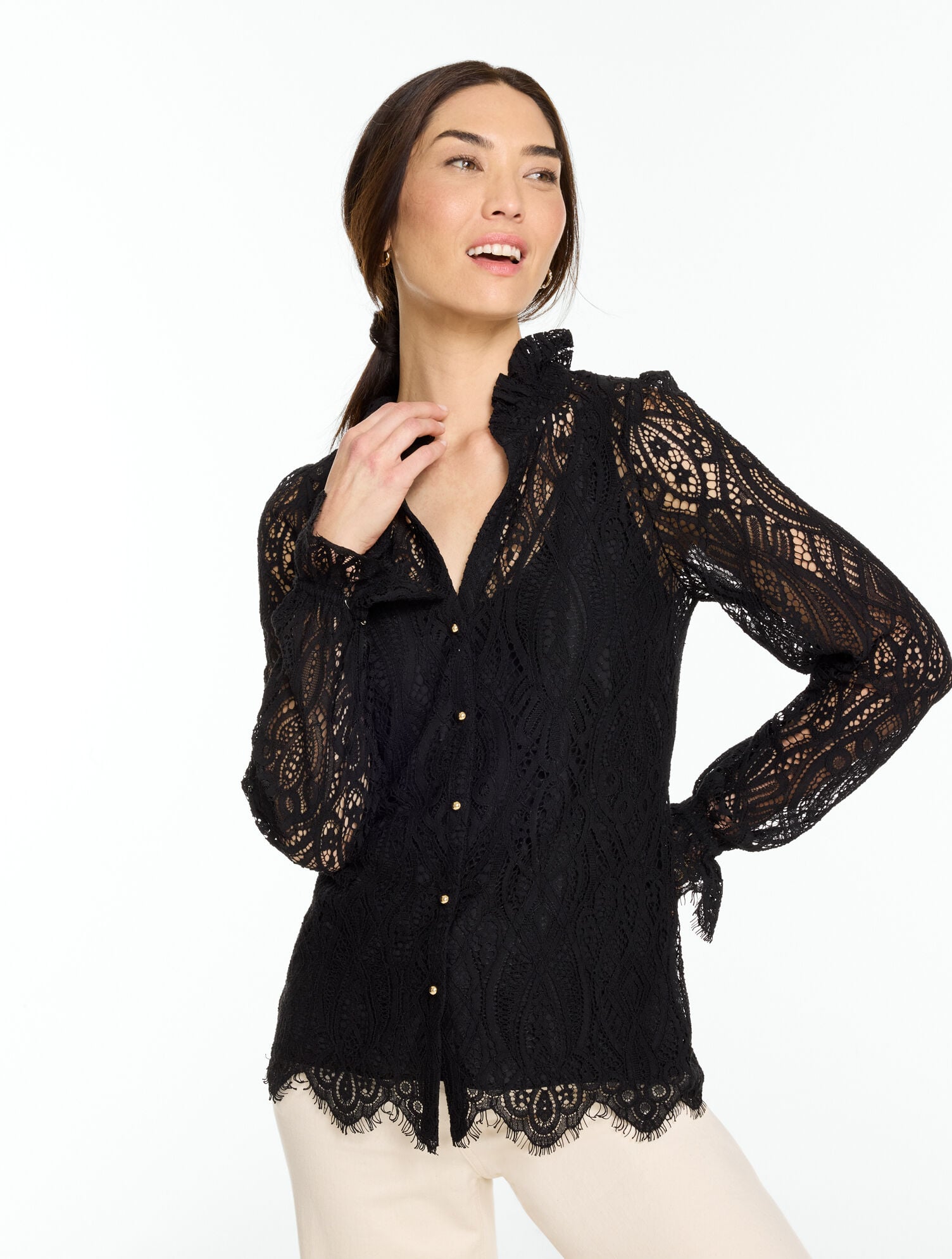Martina Lace Ruffle Top
