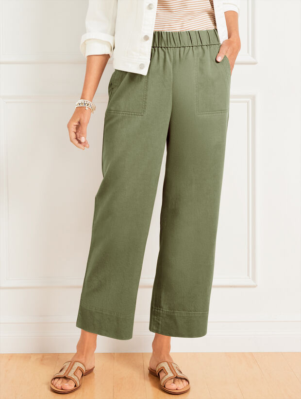 Pull-On Wide Leg Crops