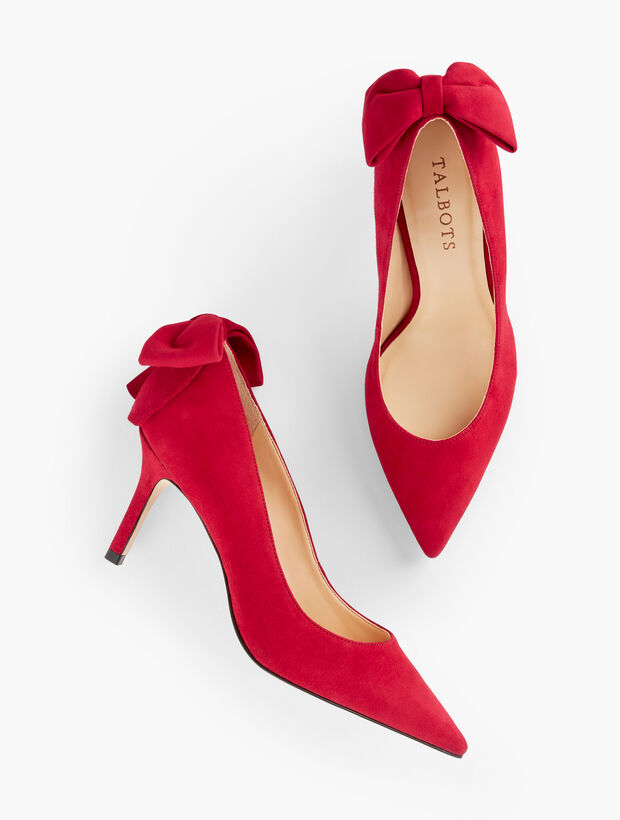 Erica Bow Suede Pumps