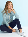 Heathered Drawstring Cowlneck Pullover