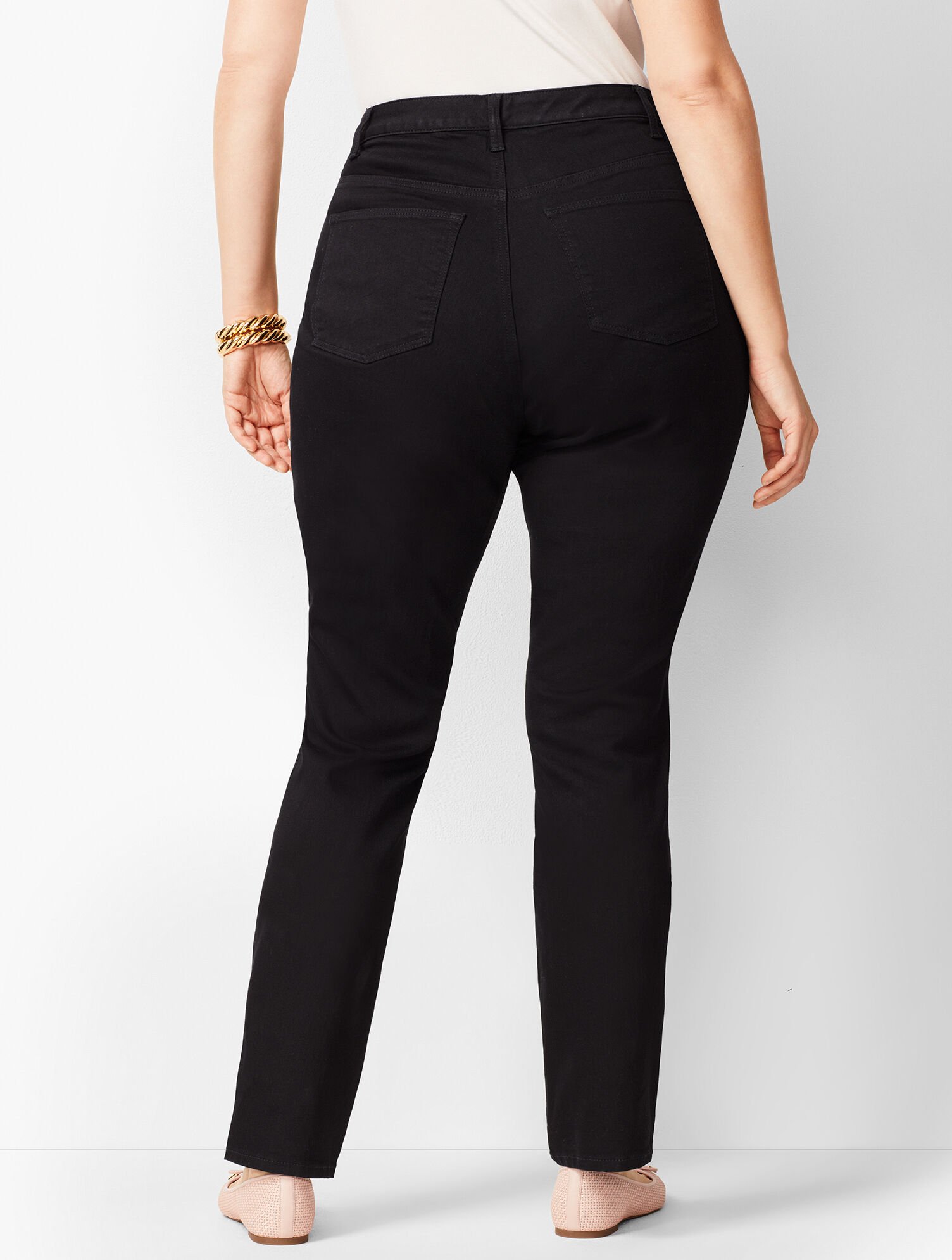 Plus Size High-Waist Straight-Leg Jeans - Black - Curvy Fit