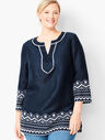 Plus Size Embroidered Tunic