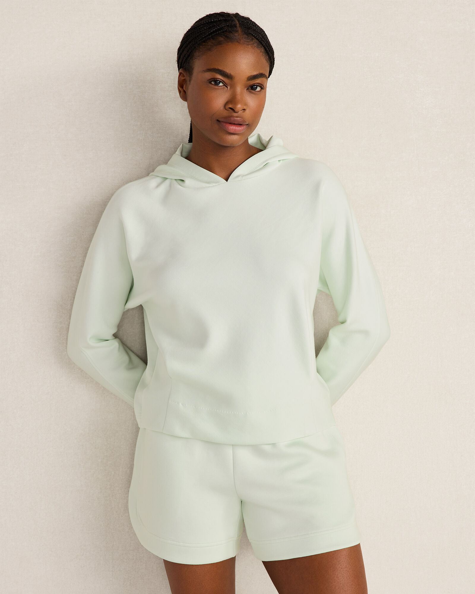 Soft Knit Pleated Hoodie