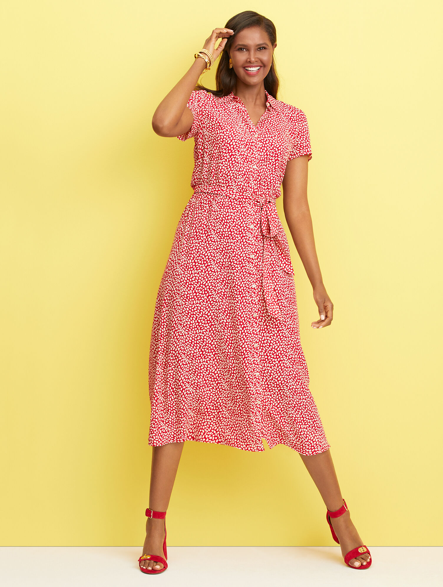 Leopard Tie-Waist Midi Dress