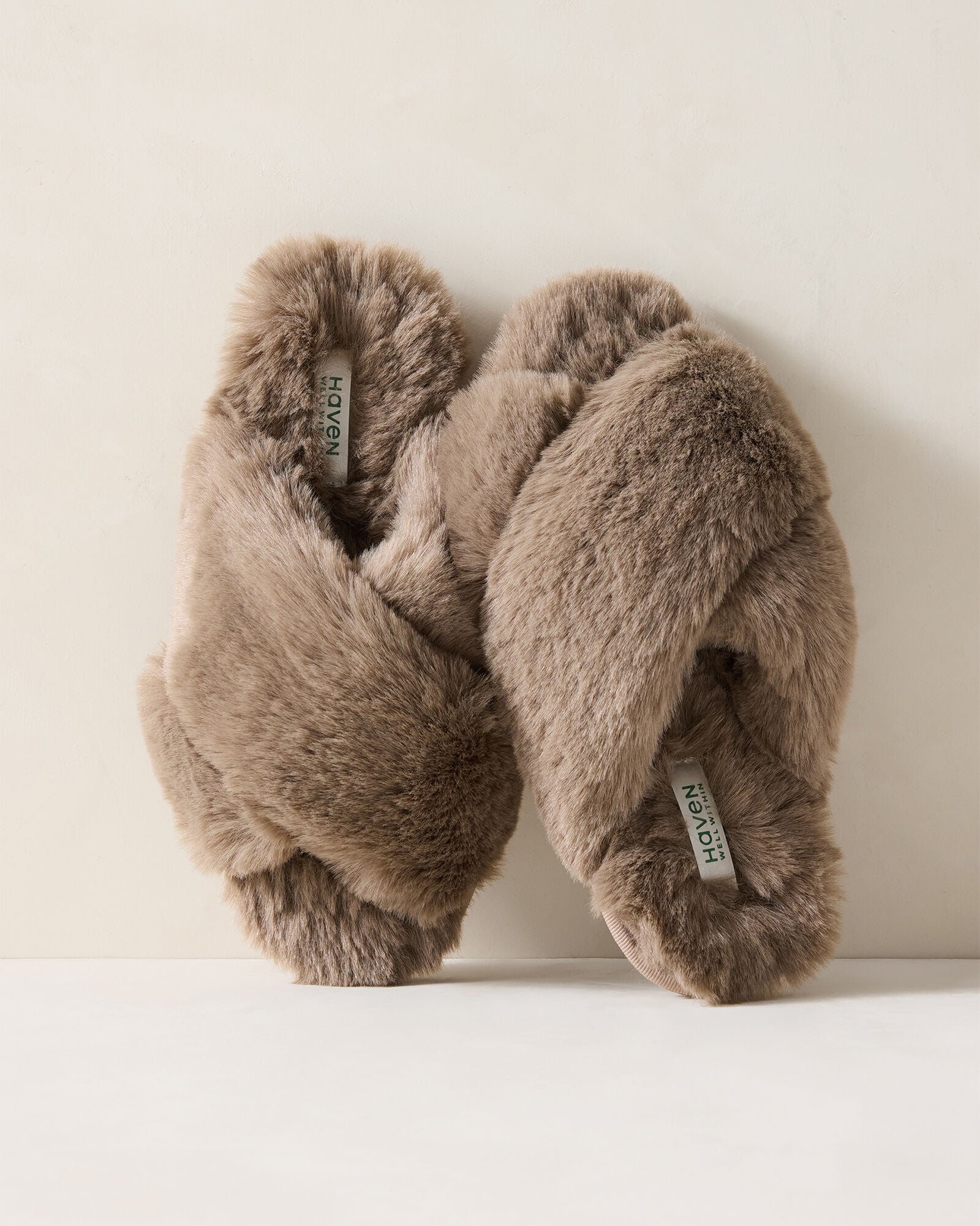 Faux Fur Criss-Cross Slippers