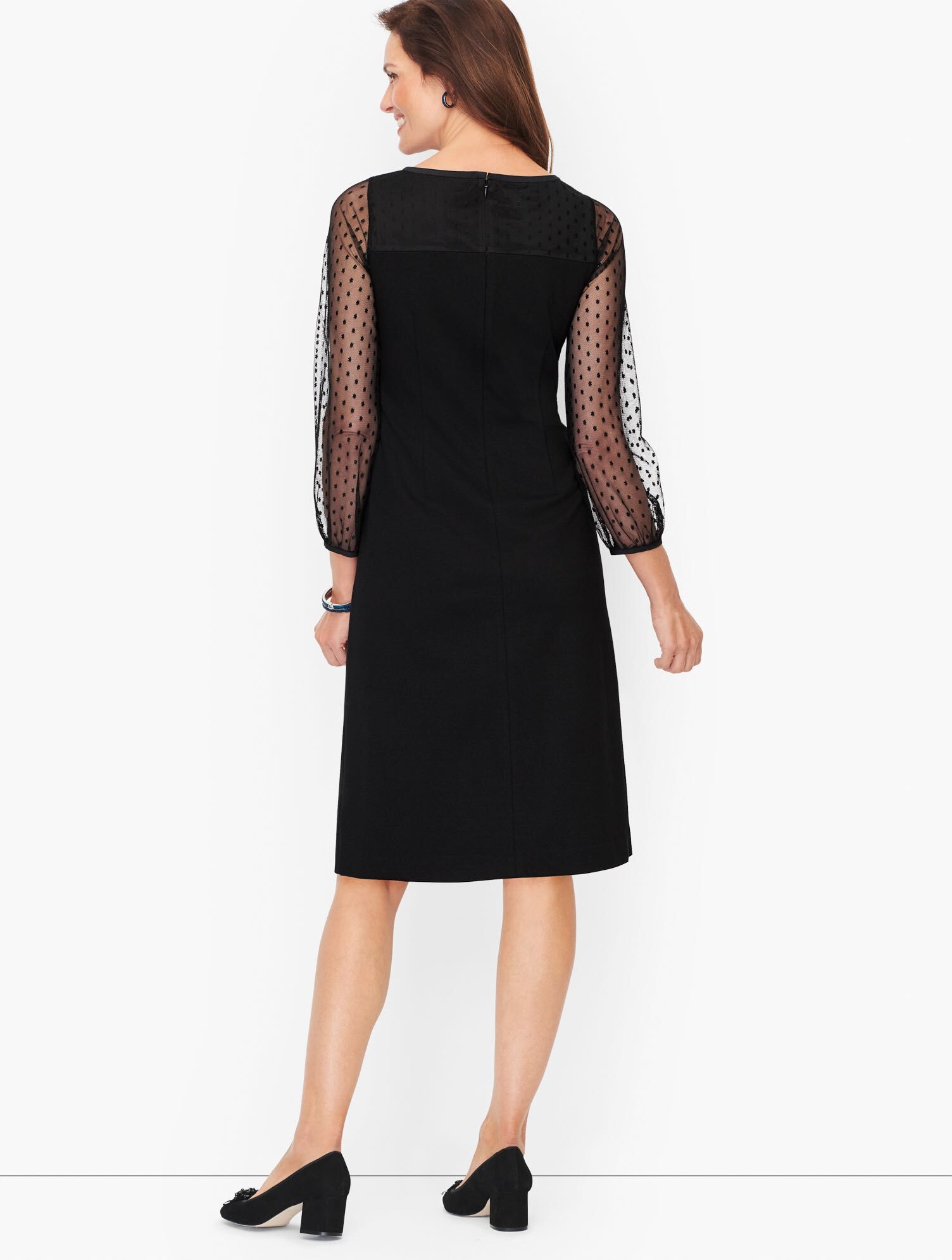 Ponte Mesh Dot Shift Dress