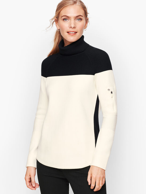 Colorblock Turtleneck Sweater